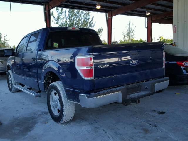 1FTFW1ET5BKD98394 - 2011 FORD F150 SUPER BLUE photo 3