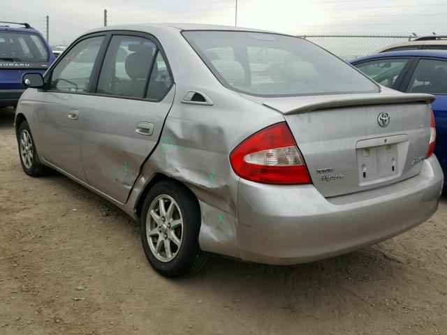 JT2BK12UX20055625 - 2002 TOYOTA PRIUS SILVER photo 3