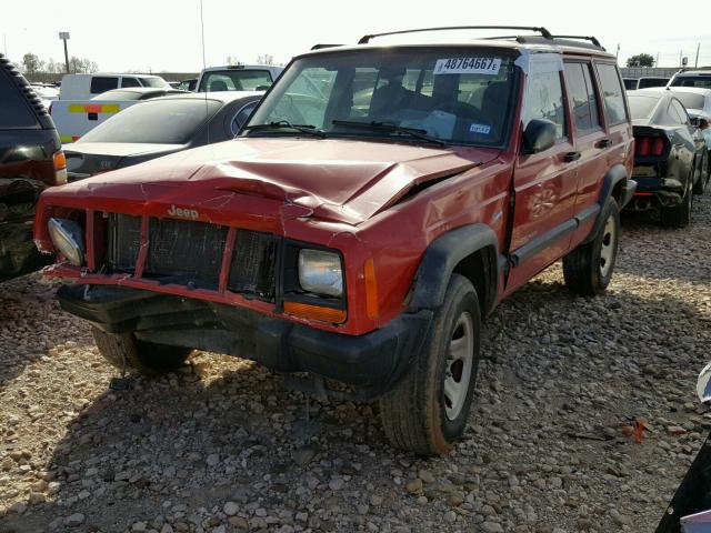 1J4FT68S8VL545423 - 1997 JEEP CHEROKEE S RED photo 2