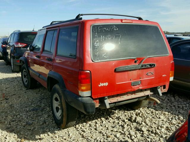 1J4FT68S8VL545423 - 1997 JEEP CHEROKEE S RED photo 3