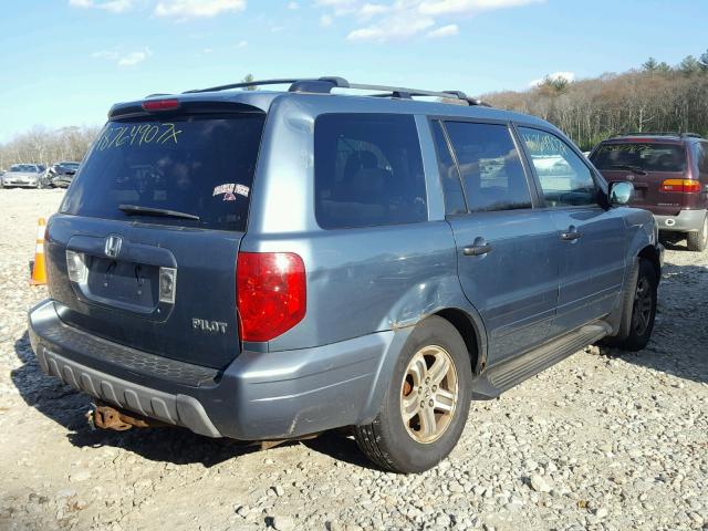 2HKYF18415H507689 - 2005 HONDA PILOT EX TEAL photo 4