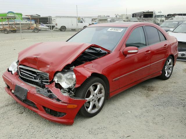 WDBRF52H87F911477 - 2007 MERCEDES-BENZ C 230 RED photo 2