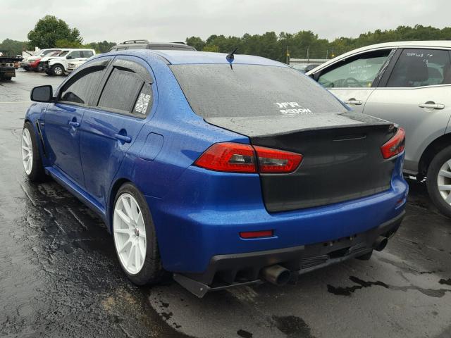 JA3AW86V68U044088 - 2008 MITSUBISHI LANCER EVO BLUE photo 3