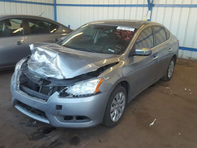 3N1AB7AP2DL719488 - 2013 NISSAN SENTRA S SILVER photo 2