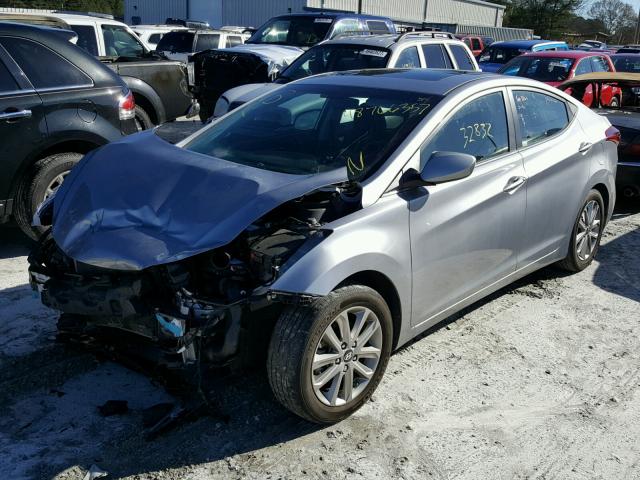 5NPDH4AE7FH607729 - 2015 HYUNDAI ELANTRA SE GRAY photo 2