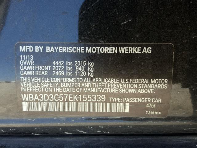 WBA3D3C57EK155339 - 2014 BMW 328 D BLACK photo 10