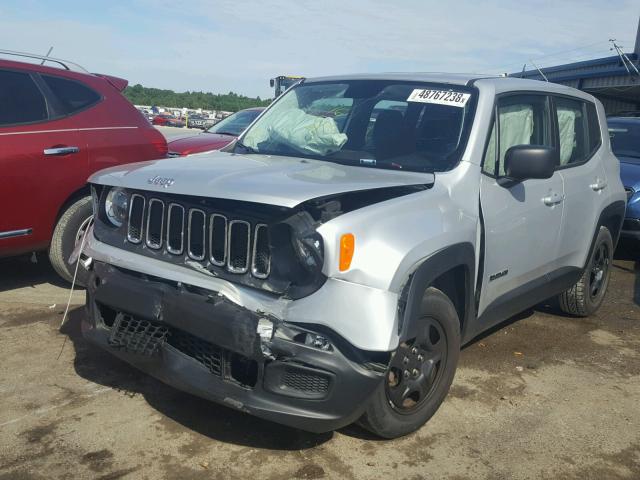 ZACCJAAT3GPC68473 - 2016 JEEP RENEGADE S SILVER photo 2