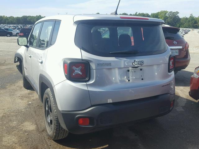 ZACCJAAT3GPC68473 - 2016 JEEP RENEGADE S 银色 照片 3