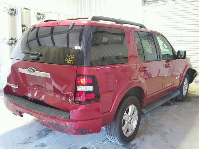 1FMEU63E87UA99217 - 2007 FORD EXPLORER X BURGUNDY photo 4