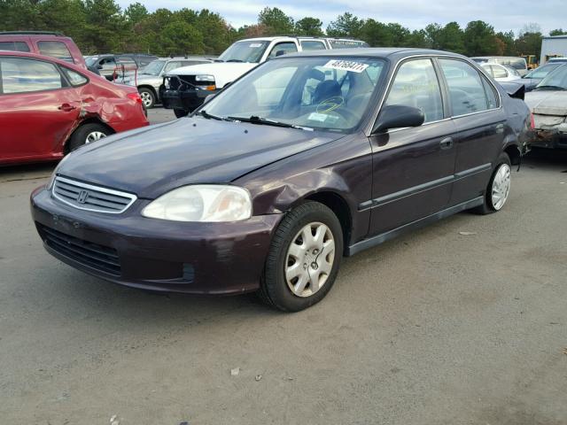 1HGEJ6675YL037079 - 2000 HONDA CIVIC LX PURPLE photo 2