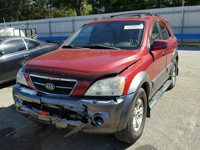 KNDJC733745224840 - 2004 KIA SORENTO EX RED photo 2