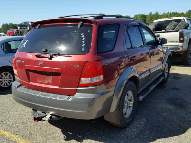 KNDJC733745224840 - 2004 KIA SORENTO EX RED photo 4