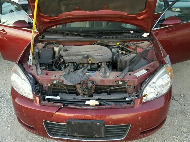 2G1WT58K189148723 - 2008 CHEVROLET IMPALA LT MAROON photo 7