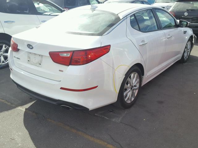 KNAGM4A78F5616852 - 2015 KIA OPTIMA LX WHITE photo 4