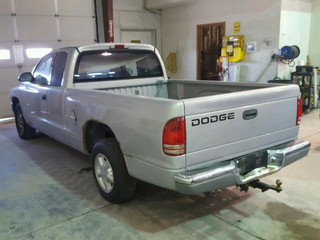 1B7GL22X7YS508039 - 2000 DODGE DAKOTA SILVER photo 3