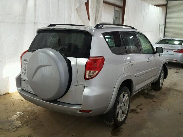 JTMBD32V376040782 - 2007 TOYOTA RAV4 SPORT SILVER photo 4