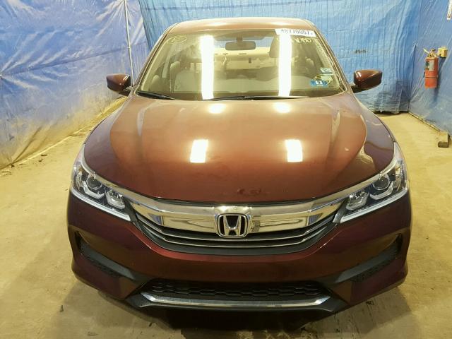 1HGCR2F36GA003216 - 2016 HONDA ACCORD LX MAROON photo 9