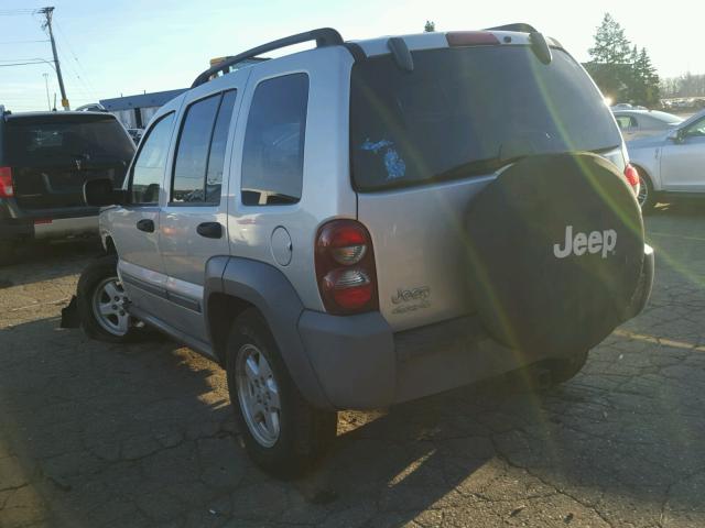 1J4GL48K55W520499 - 2005 JEEP LIBERTY SP SILVER photo 3