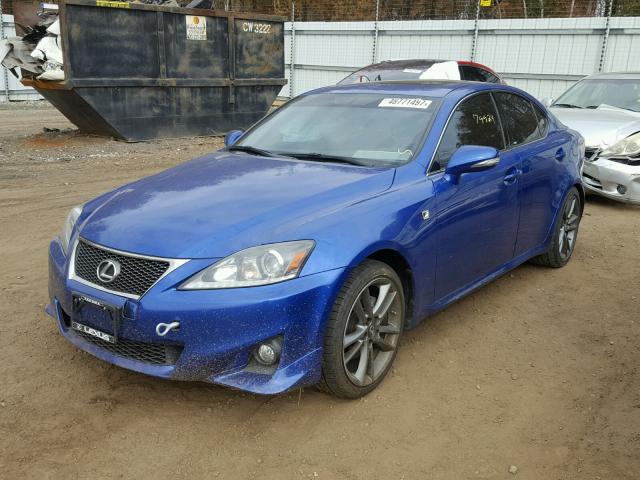 JTHBF5C25B5156833 - 2011 LEXUS IS 250 BLUE photo 2