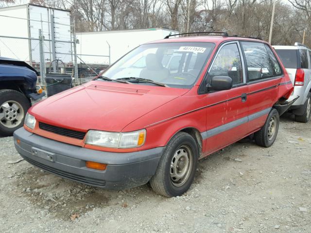 JP3CV20D5NZ005095 - 1992 PLYMOUTH COLT BASE RED photo 2