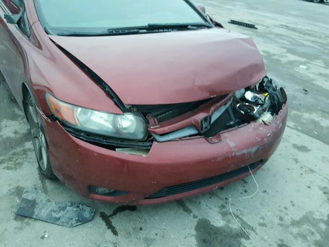 2HGFG21506H707102 - 2006 HONDA CIVIC SI MAROON photo 9