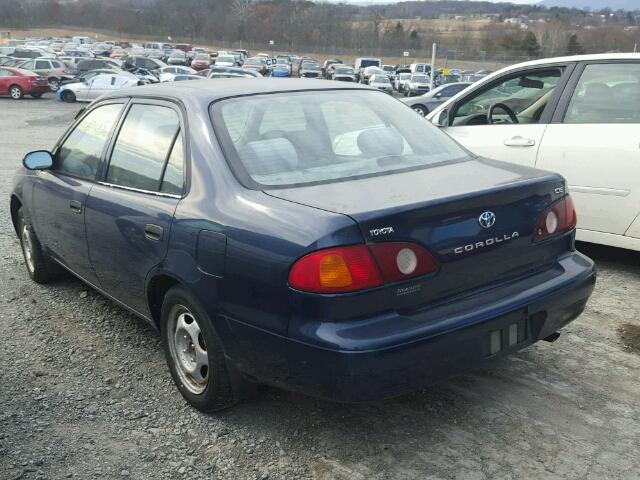 2T1BR12E91C392187 - 2001 TOYOTA COROLLA CE BLUE photo 3