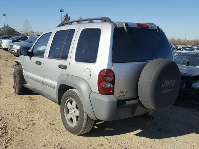 1J4GL48K15W716004 - 2005 JEEP LIBERTY SP SILVER photo 3