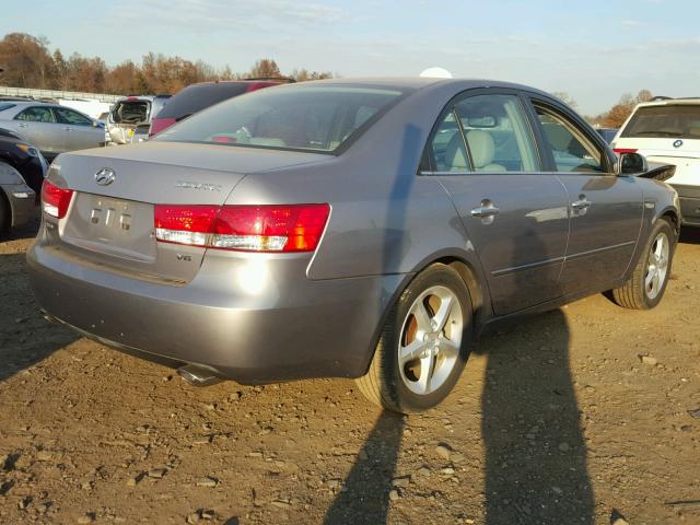 5NPEU46F97H220604 - 2007 HYUNDAI SONATA SE GRAY photo 4