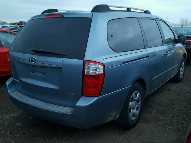 KNDMB233786195164 - 2008 KIA SEDONA EX BLUE photo 4