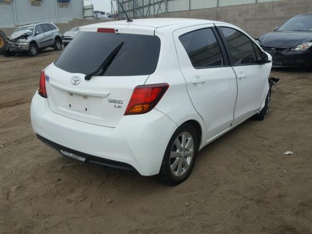 VNKKTUD32FA034270 - 2015 TOYOTA YARIS WHITE photo 4