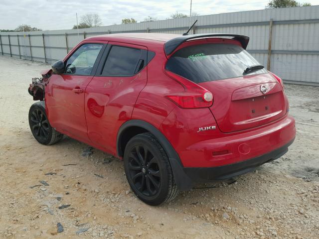 JN8AF5MV7ET483874 - 2014 NISSAN JUKE S RED photo 3