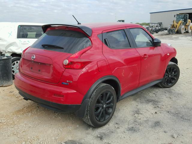 JN8AF5MV7ET483874 - 2014 NISSAN JUKE S RED photo 4