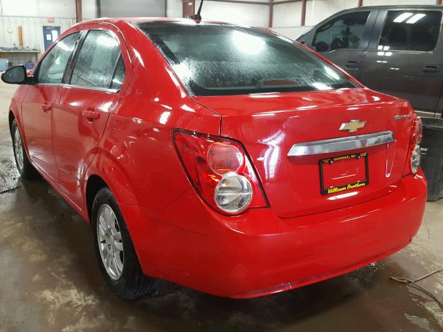 1G1JC5SH4D4168212 - 2013 CHEVROLET SONIC LT RED photo 3