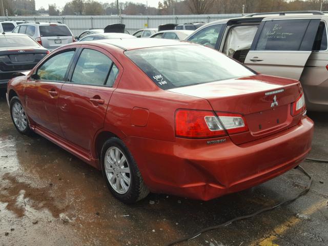 4A32B2FF3AE011831 - 2010 MITSUBISHI GALANT FE RED photo 3