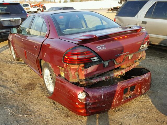 1G2NF52T71M567541 - 2001 PONTIAC GRAND AM S BURGUNDY photo 3