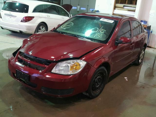 1G1AL55F677238001 - 2007 CHEVROLET COBALT LT MAROON photo 2