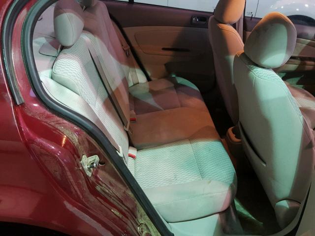 1G1AL55F677238001 - 2007 CHEVROLET COBALT LT MAROON photo 6