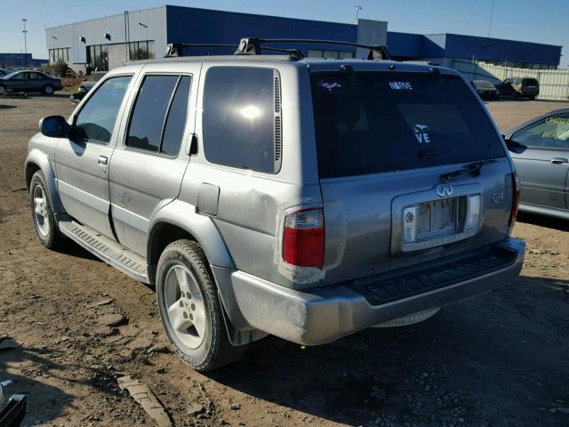 JNRDR09Y93W302341 - 2003 INFINITI QX4 GRAY photo 3