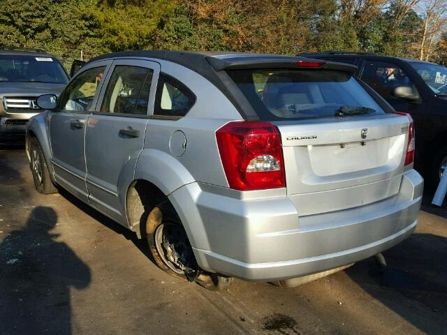 1B3HB28B77D511773 - 2007 DODGE CALIBER SILVER photo 3