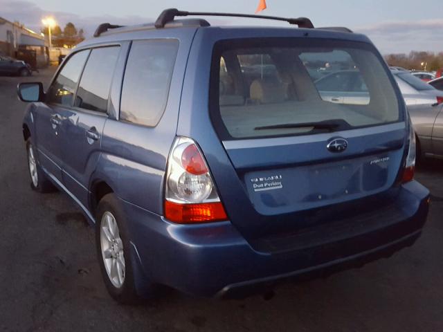 JF1SG65657G747217 - 2007 SUBARU FORESTER 2 BLUE photo 3