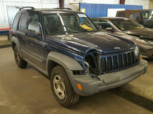 1J4GL48K95W537824 - 2005 JEEP LIBERTY SP BLUE photo 1