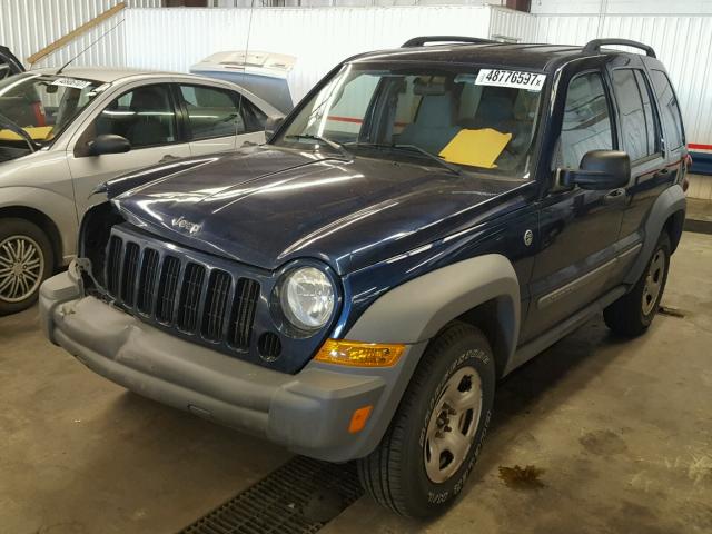 1J4GL48K95W537824 - 2005 JEEP LIBERTY SP BLUE photo 2