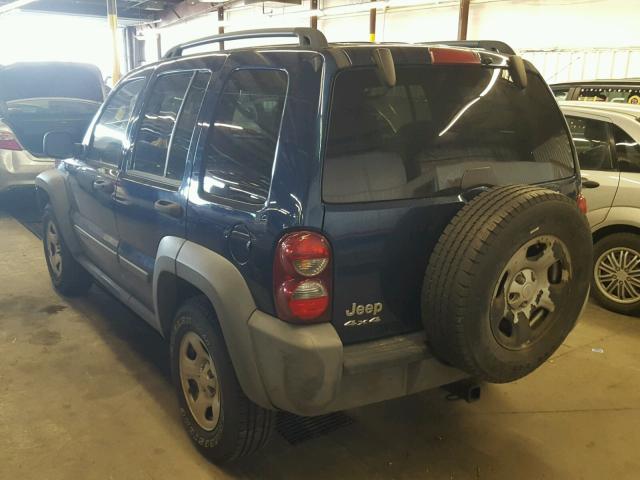 1J4GL48K95W537824 - 2005 JEEP LIBERTY SP BLUE photo 3