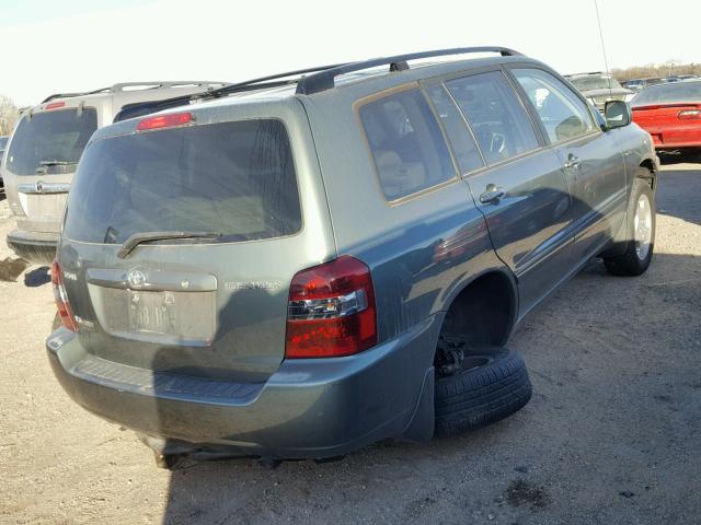 JTEEP21A750082168 - 2005 TOYOTA HIGHLANDER GREEN photo 4