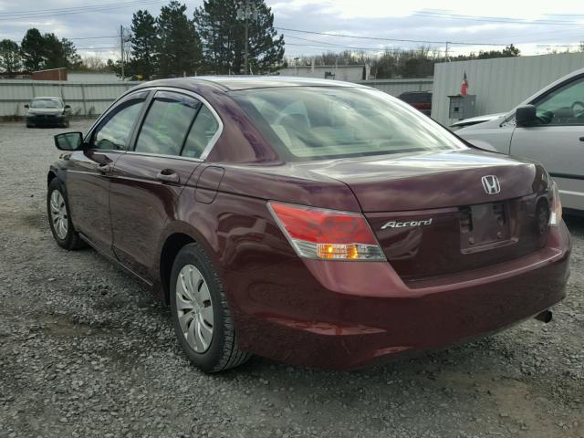 1HGCP26389A101303 - 2009 HONDA ACCORD LX MAROON photo 3