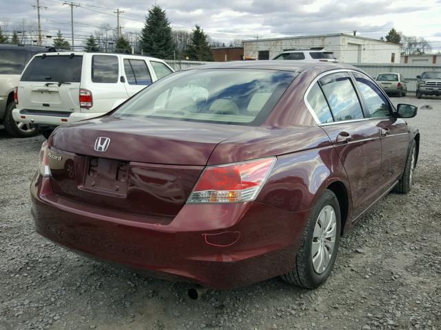 1HGCP26389A101303 - 2009 HONDA ACCORD LX MAROON photo 4