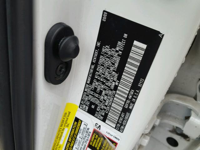 4T3ZK11AX9U017136 - 2009 TOYOTA VENZA BASE WHITE photo 10