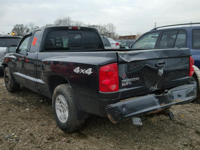 1D7HW42K77S137772 - 2007 DODGE DAKOTA SLT BLACK photo 3