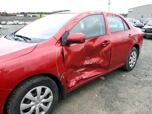 2T1BU4EE1AC493669 - 2010 TOYOTA COROLLA BA RED photo 9