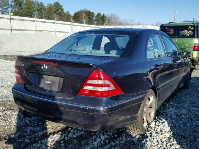 WDBRF52H37F910558 - 2007 MERCEDES-BENZ C 230 BLUE photo 4